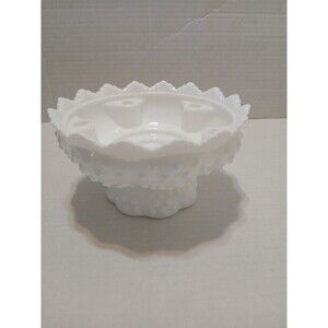 Vintage Fenton Milk Glass Candle Holder Multi Level Hobnail W/PAT. NUMBER